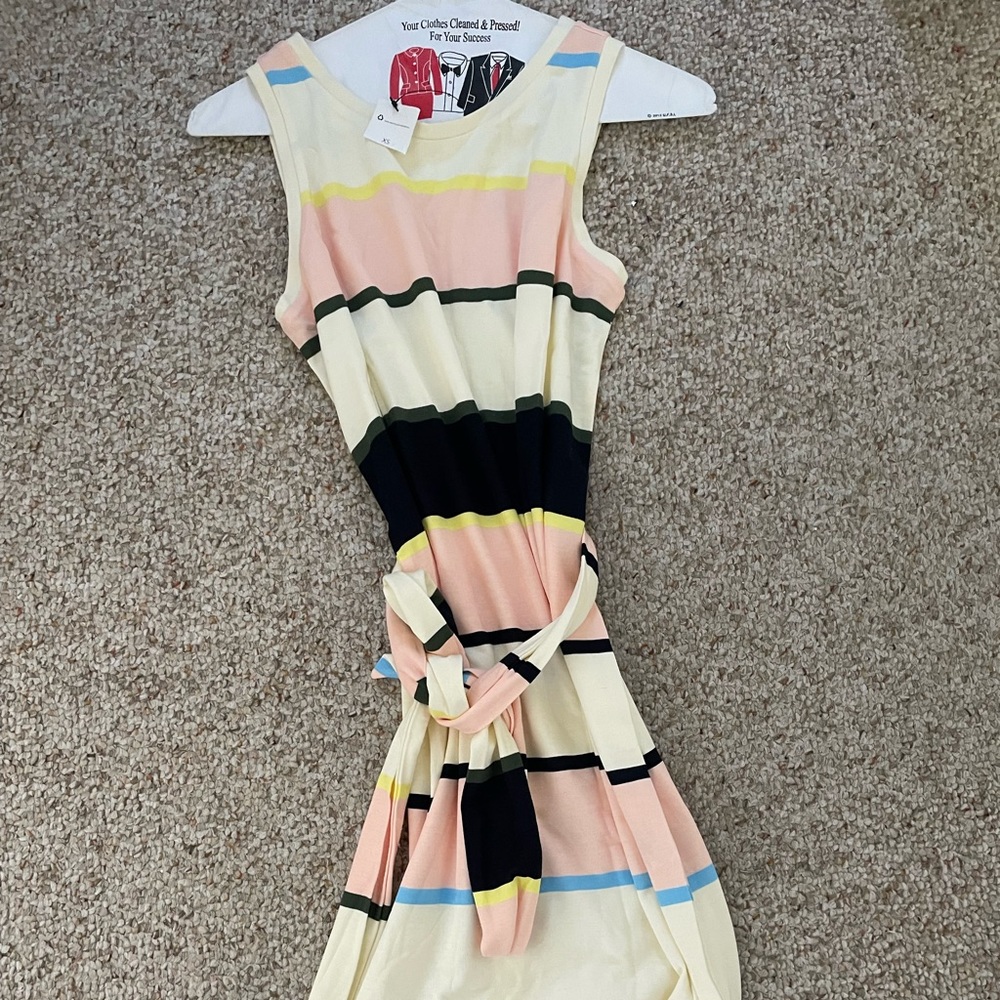 Long brand new with tags long XS multi colored striped maxi dress